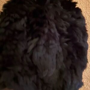 Thrashed Rabbit Fur Hat Black For Women Super Soft High Quality